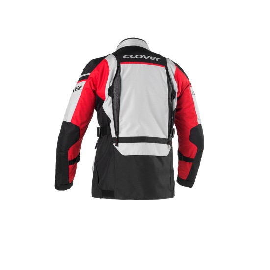 Chaqueta moto CLOVER Outland 2 WP - Gris-rojo-Negro - Ropamotorista.com - Distribuidor Oficial Clover en España y Portugal