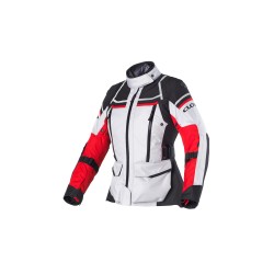 Chaqueta moto CLOVER Outland 2 WP - Gris-rojo-Negro - Mujer