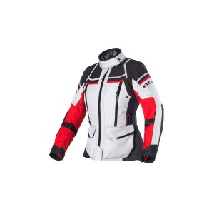 Chaqueta moto CLOVER Outland 2 WP - Gris-rojo-Negro - Mujer - Ropamotorista.com - Distribuidor Oficial Clover en España y Portugal