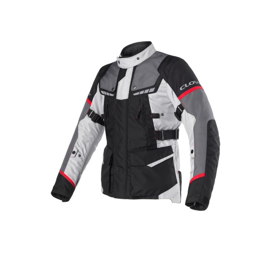 Chaqueta moto CLOVER Scout 4 WP - Gris-Rojo-Negro - Ropamotorista.com - Distribuidor Oficial Clover en España y Portugal