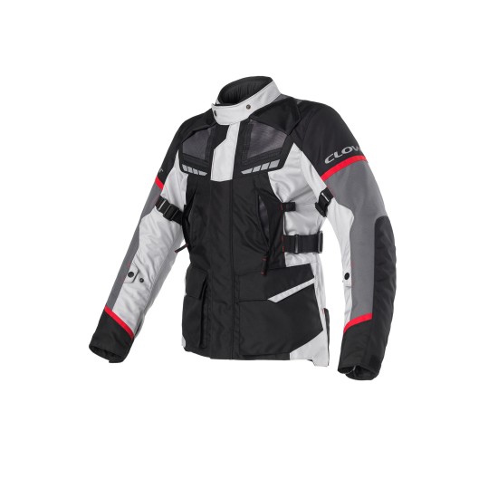 Chaqueta moto CLOVER Scout 4 WP - Gris-Rojo-Negro - Ropamotorista.com - Distribuidor Oficial Clover en España y Portugal