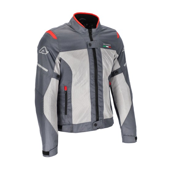 Chaqueta moto mujer ACERBIS CE On Road Ruby Lady Grey Red - Ropamotorista.com - Distribuidor Oficial Acerbis en España y Portugal