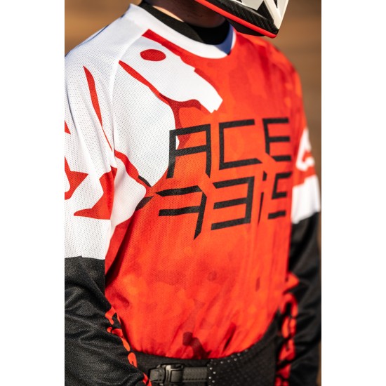 Camiseta ACERBIS MX J-Windy Vented Watermark Red-White - Ropamotorista.com - Distribuidor Oficial Acerbis en España y Portugal