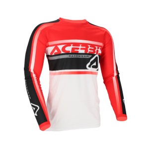Camiseta ACERBIS MX Linear Lugo White-Red - Ropamotorista.com - Distribuidor Oficial Acerbis en España y Portugal