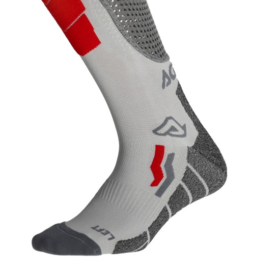 Calcetines largos ACERBIS X-Leg Vented Pro Grey-Red - Ropamotorista.com - Distribuidor Oficial Acerbis en España y Portugal