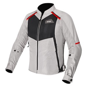 Chaqueta LS2 BREEZE GREY-BLACK-RED - Mujer - Ropamotorista.com - Distribuidor Oficial LS2 en España y Portugal